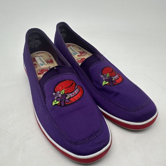 Red Hat Society GRASSHOPPERS Keds Purple Wedged Heel Slip-On Shoes 7.5M Sneakers - Picture 9 of 12